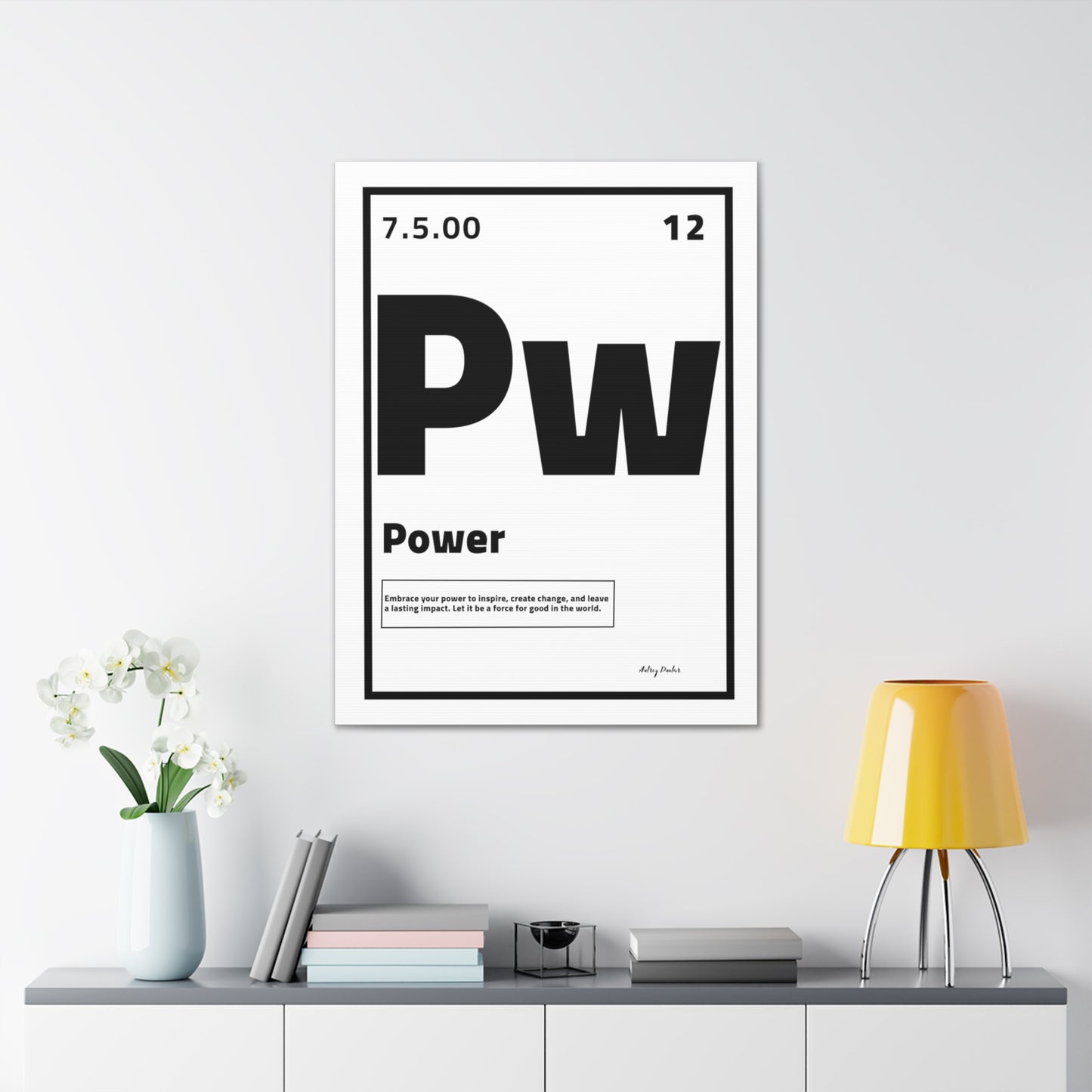 Periodic Element Power (White) - Wall Art