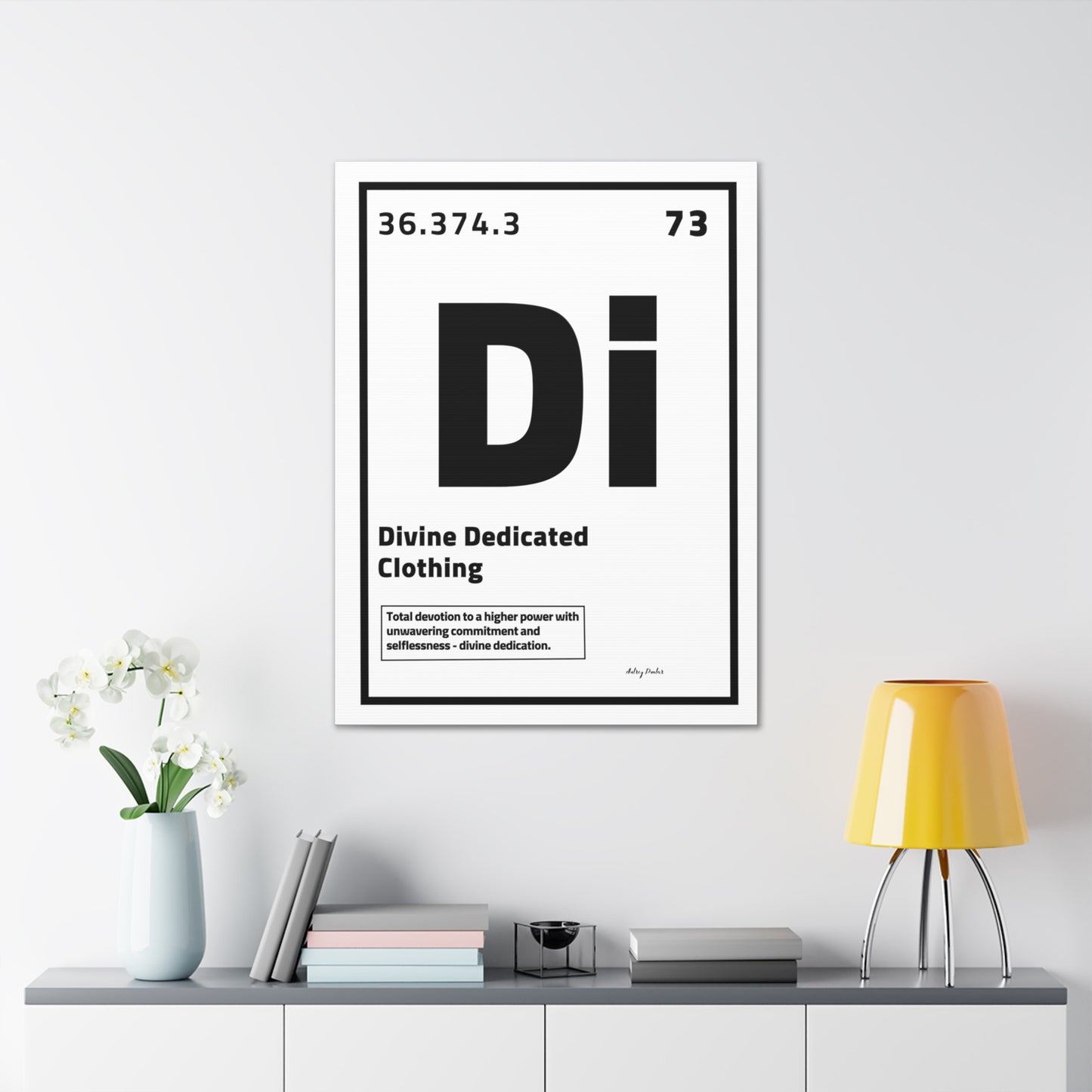 Periodic Element Divine Dedicated Clothing (White) - Wall Art