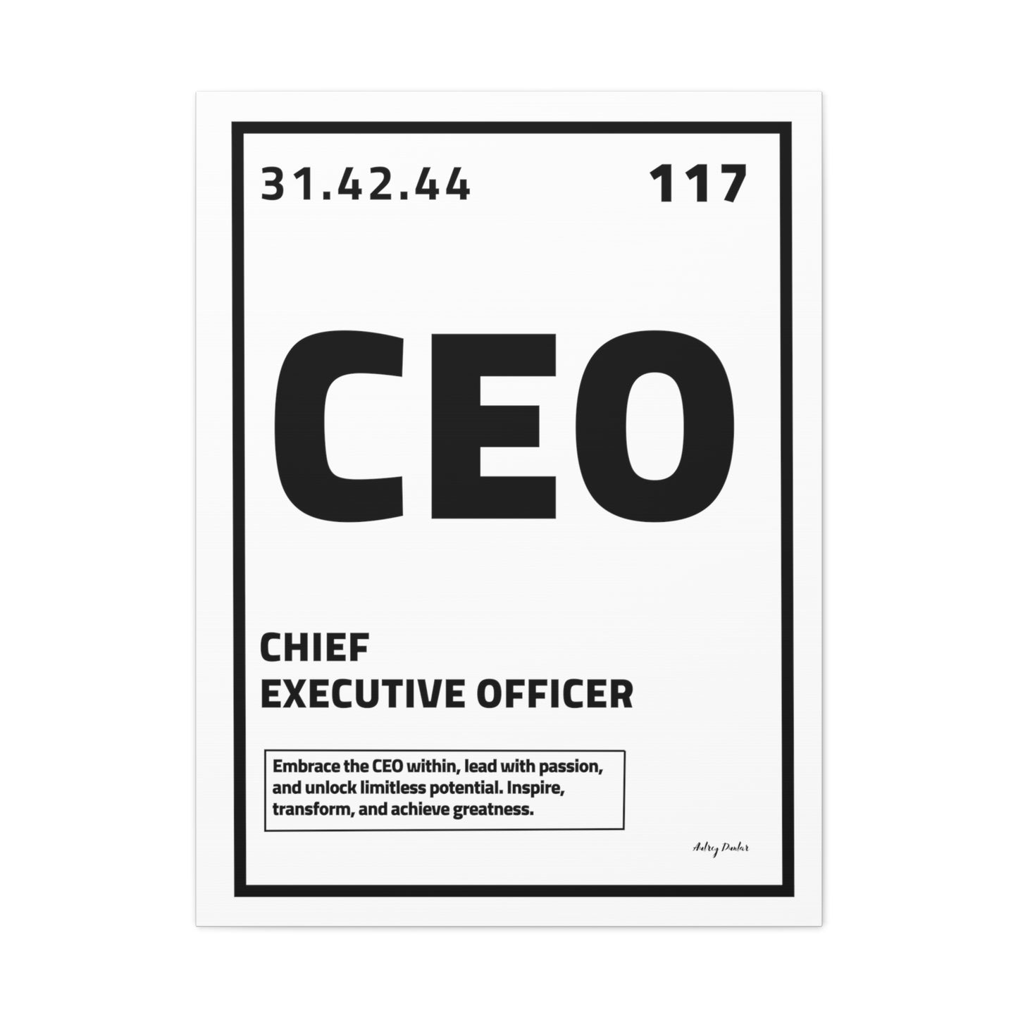 Periodic Element CEO (White) - Wall Art