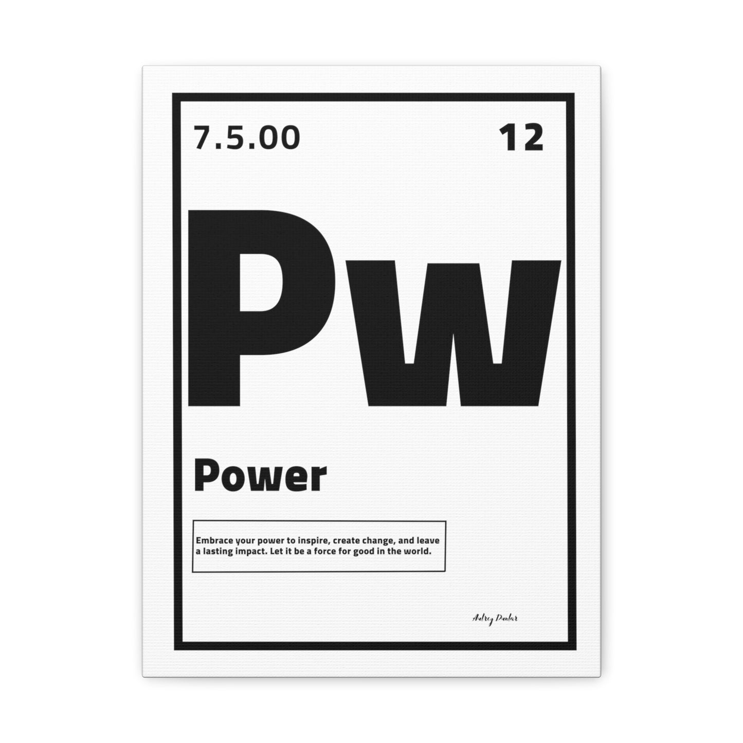 Periodic Element Power (White) - Wall Art