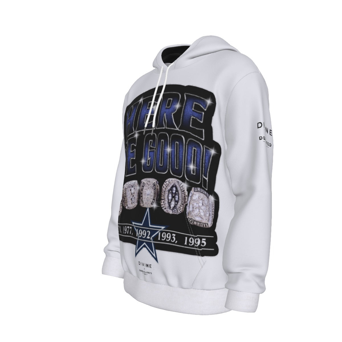 Here We Go Super Bowl Ring Hoodie (White)